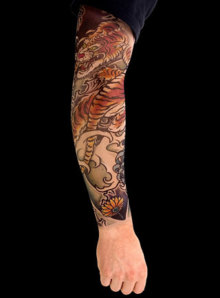 Japanese Tiger Tattoo Style on Hand