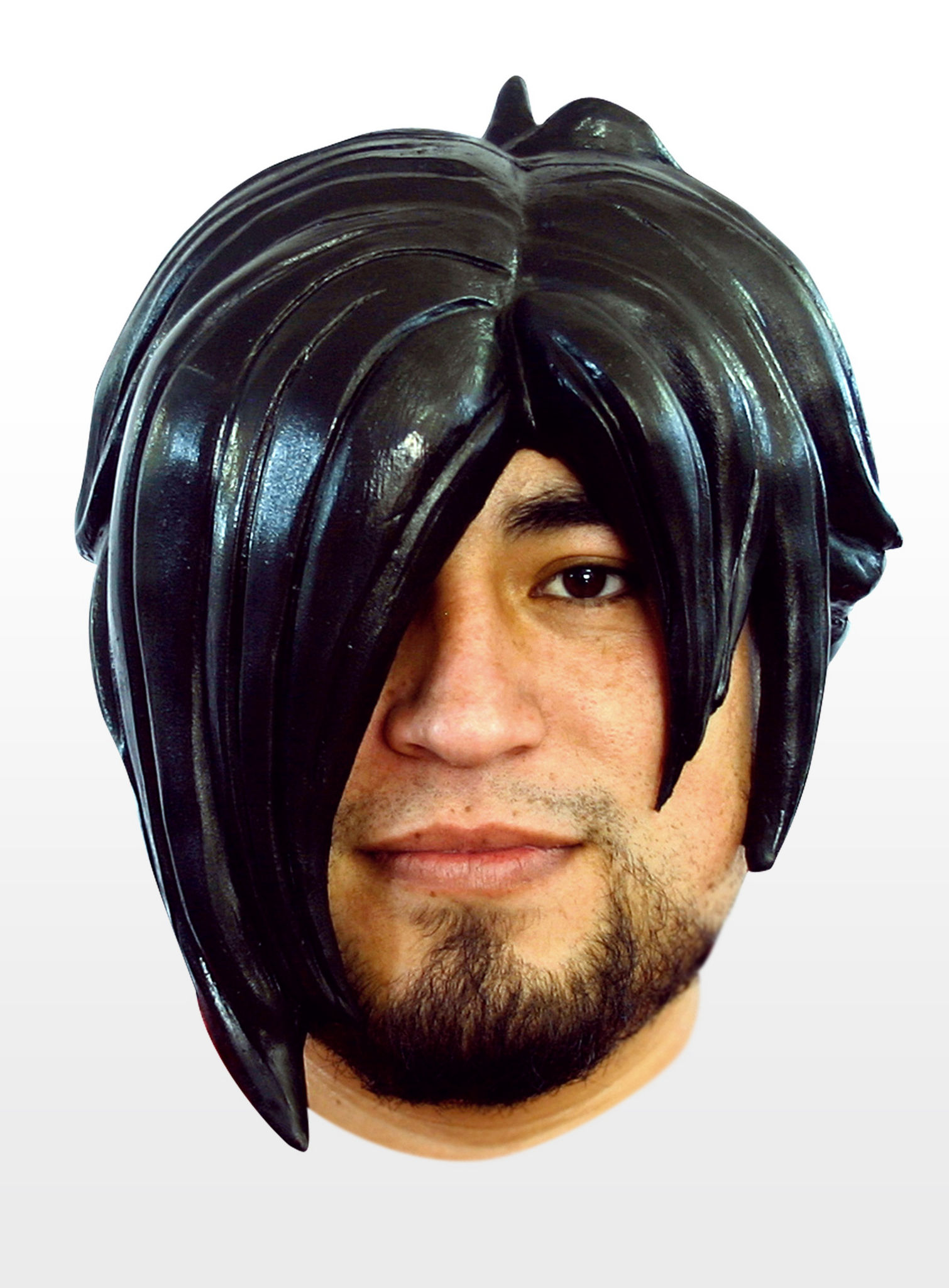 Emo schwarz Latexperücke