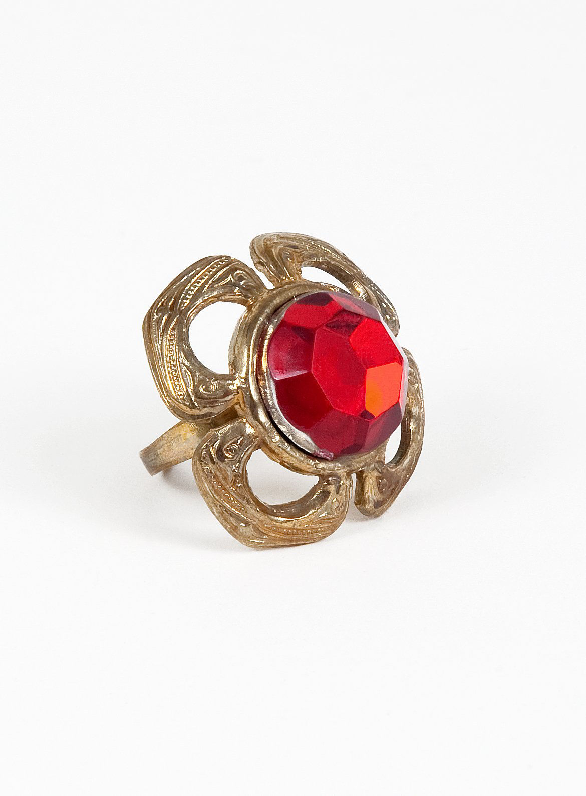 Rubin Ring Kleeblatt 