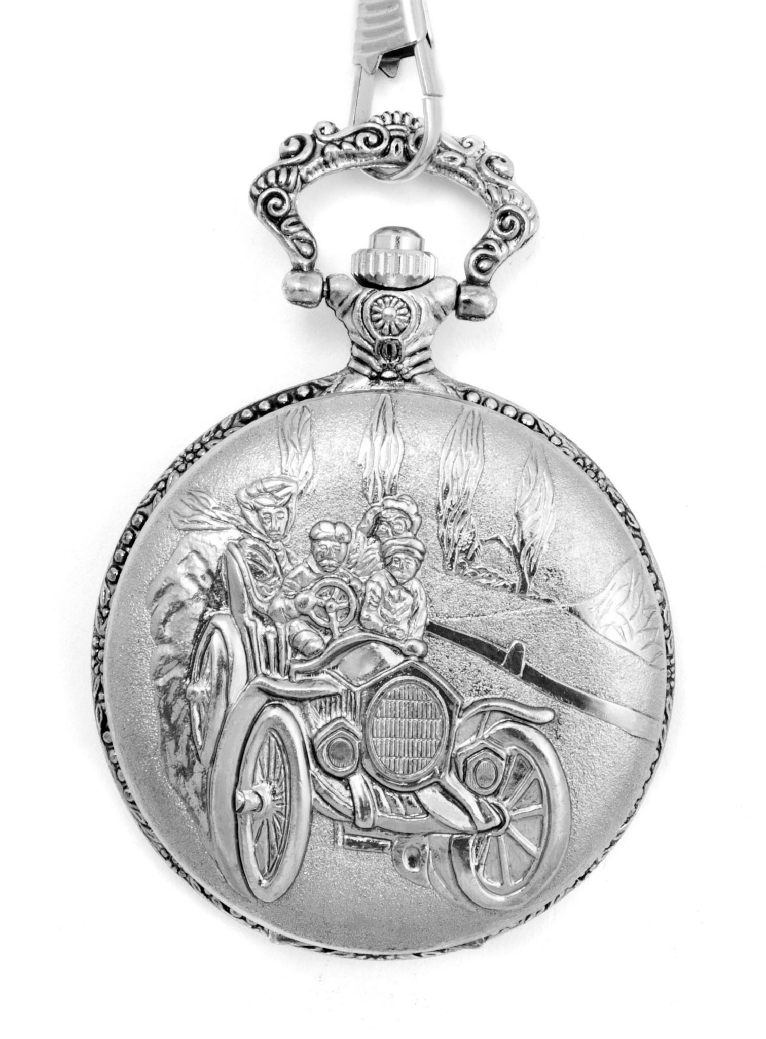 Landpartie Taschenuhr silber 