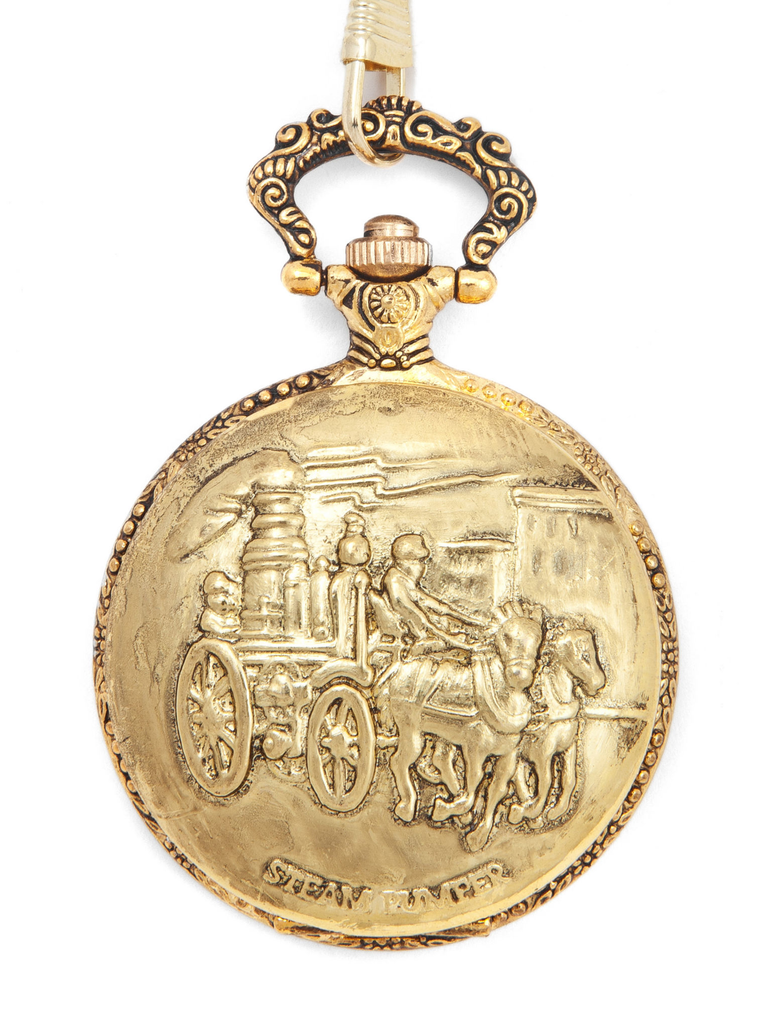 Dampfpumpe Taschenuhr gold 