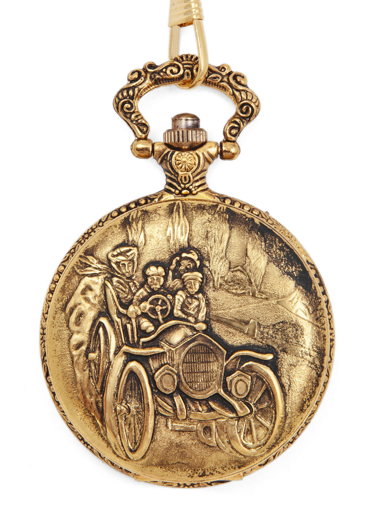 Landpartie Taschenuhr gold 