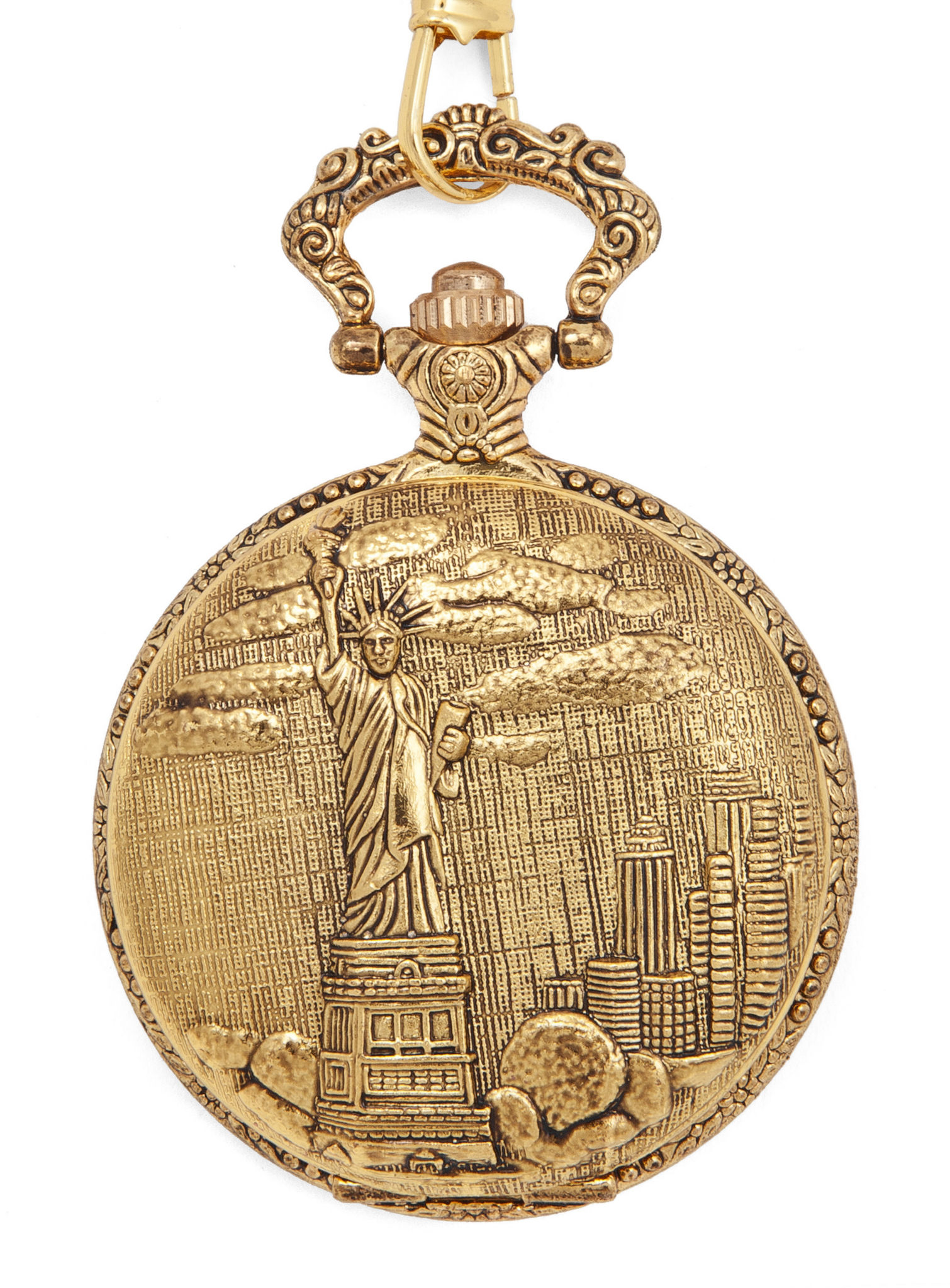 Freiheitsstatue Taschenuhr gold 