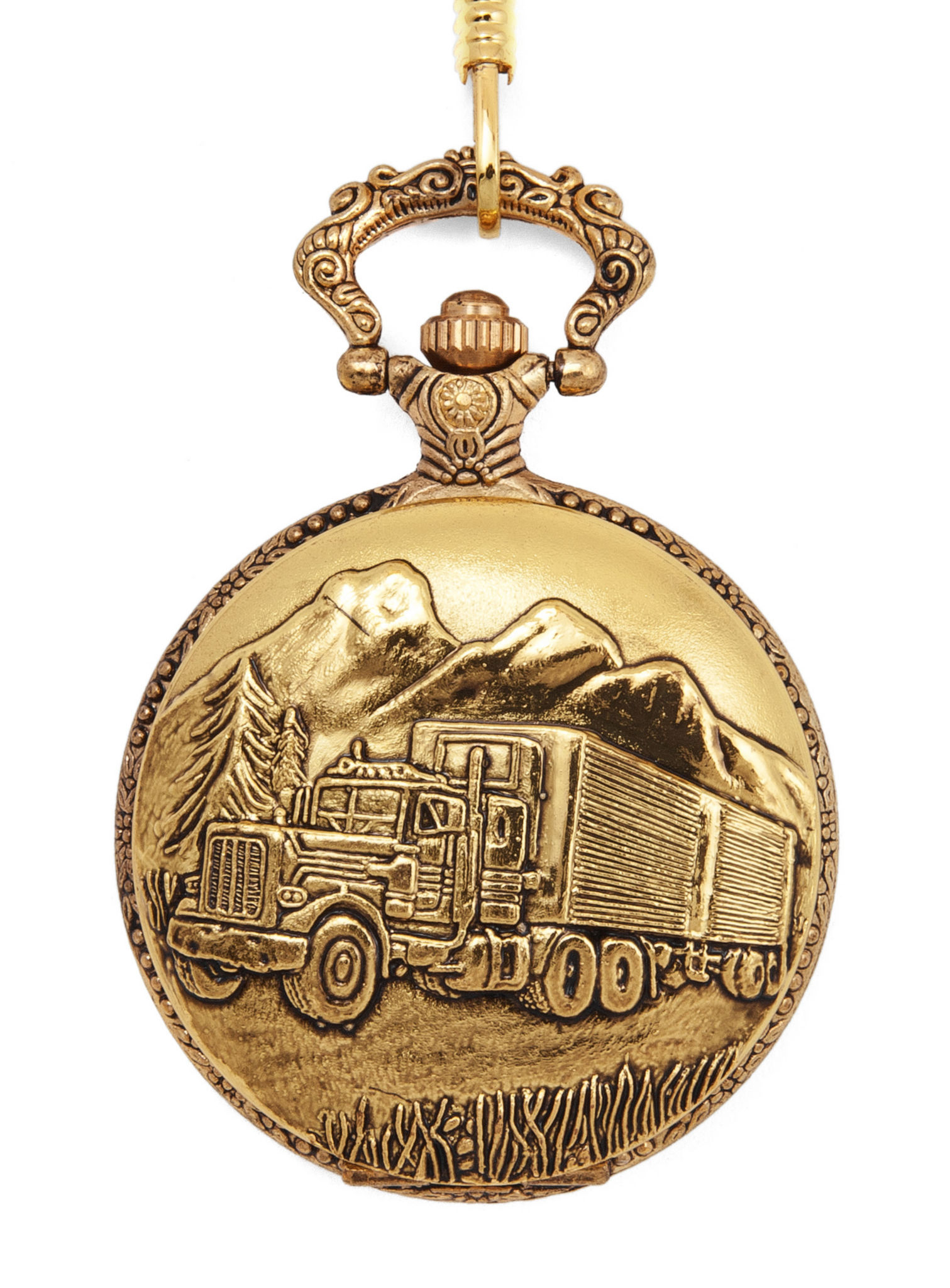 Trucker Taschenuhr gold 