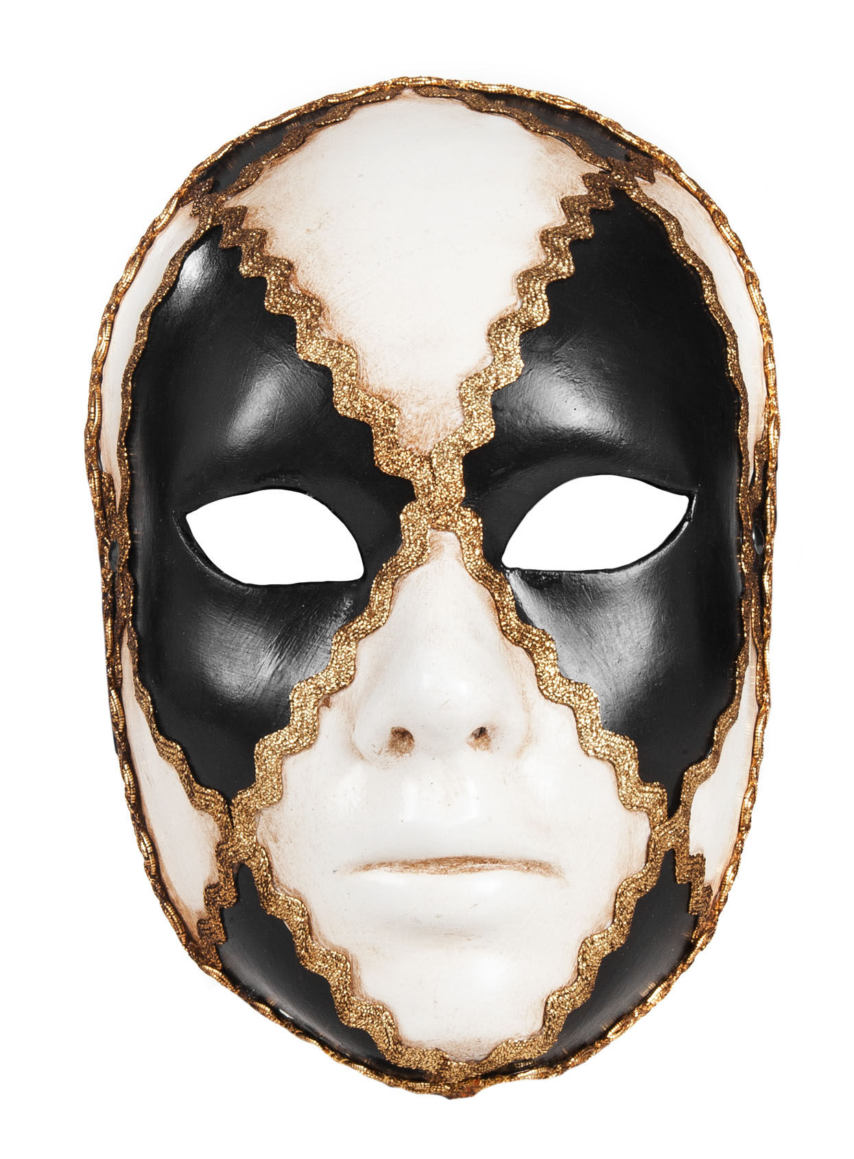 Volto scacchi bianco nero femminile Venetian Mask